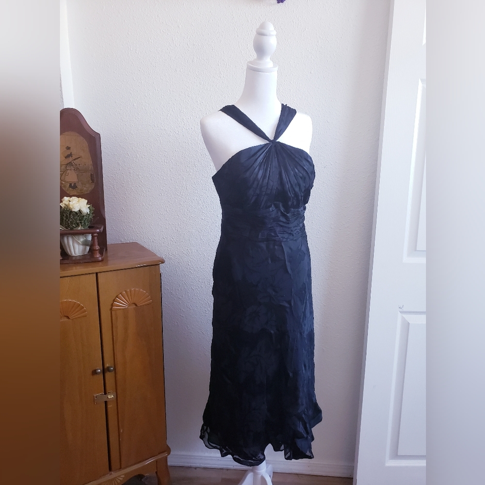 #Anne Klein Women Evening Cold Shoulder Silk/rayon Dress